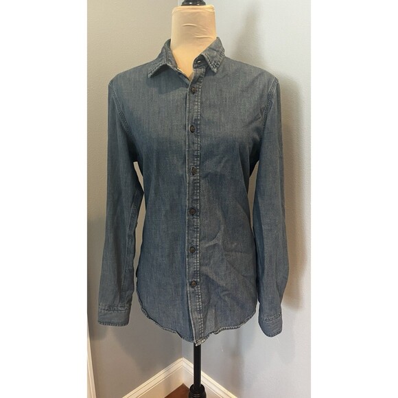 Banana Republic  Denim Shirt Small Light Wash Blue Cotton - Picture 1 of 8